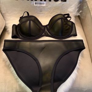 Triangl Black Leather Bathing Suit